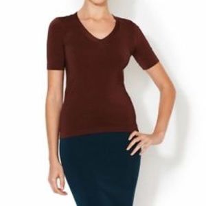 NWT Wolford ‘Florence’ v neck shirt in acorn